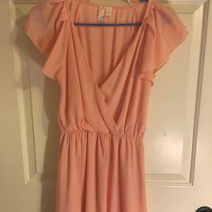 Peach Ruffle Dress